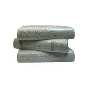 Ceramic Decorative Book Stack Wuthering Heights Emma Little Women Classic Decor